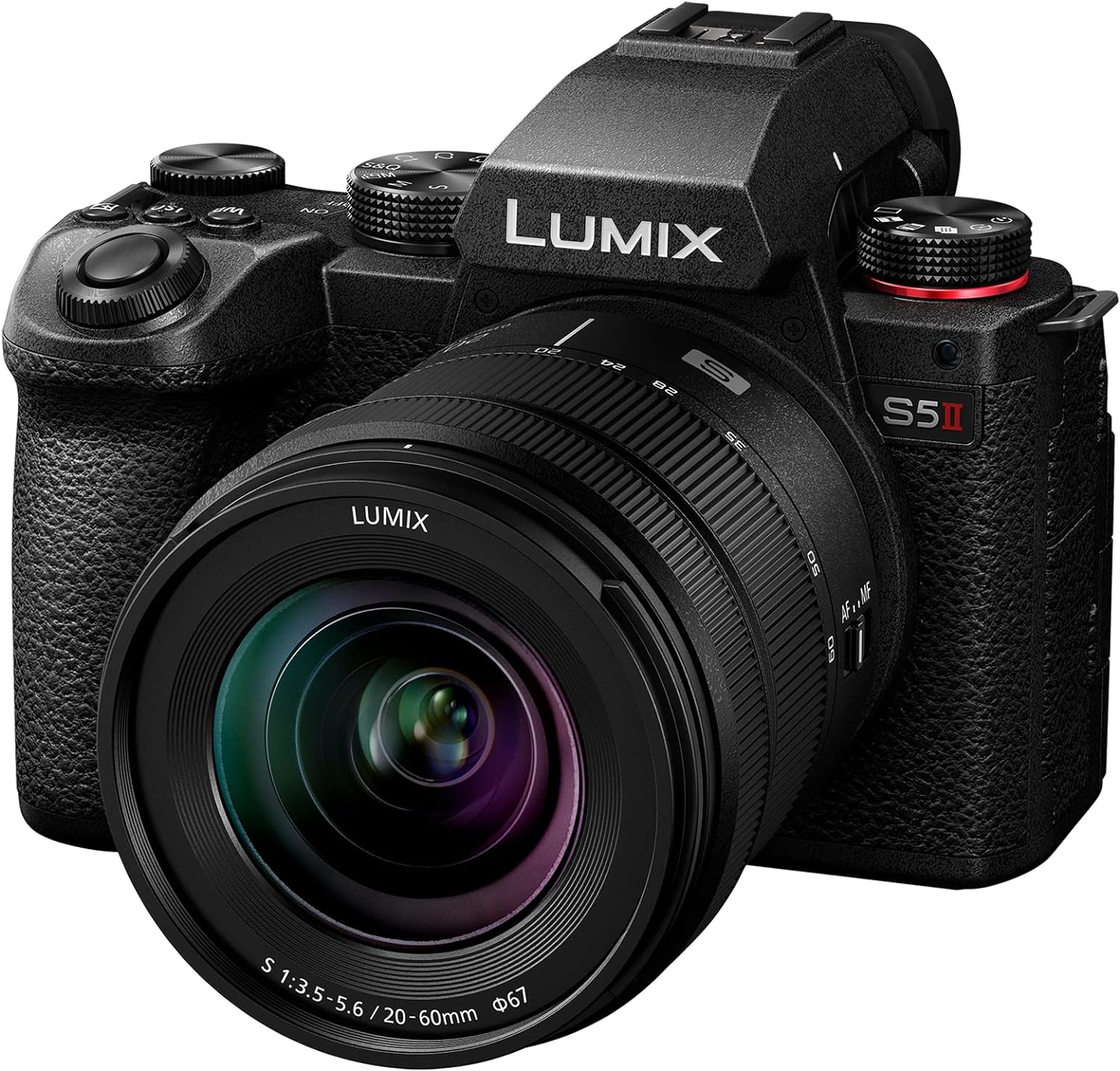 Panasonic LUMIX DC-S5 II Full Frame Mirrorless Camera with 20-60mm F3.5-5.6 Lens, 4K 60P and 6k 30P, Flip Screen, Wi-Fi, Active IS, Black image 0