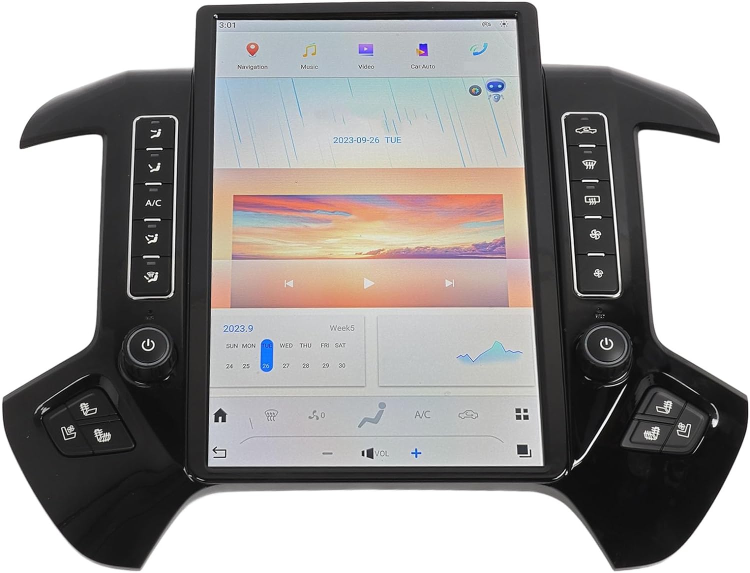 Car Multimedia Player 14.4in 2K HD Touch Screen GPS Navigation, Wireless Compatible with 11 Stereo Radio Ideal for 1500, 2500HD, 3500HD Vehicles Measuring 4.2 (for Original 8in image 3