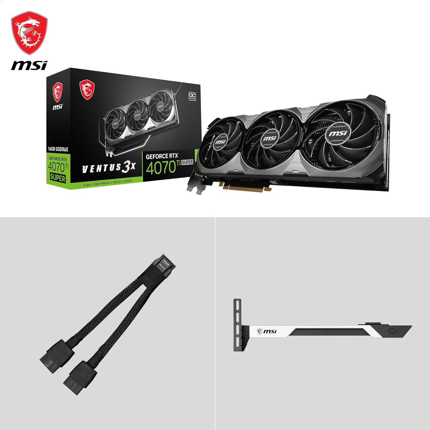 MSI GeForce RTX 4070 Ti SUPER 16G VENTUS 3X OC Graphics Card - 16GB GDDR6X, 2655 MHz, PCI Express Gen 4, 256-bit, 3x DP v1.4a, HDMI 2.1a (Supports 4K & 8K HDR) image 6