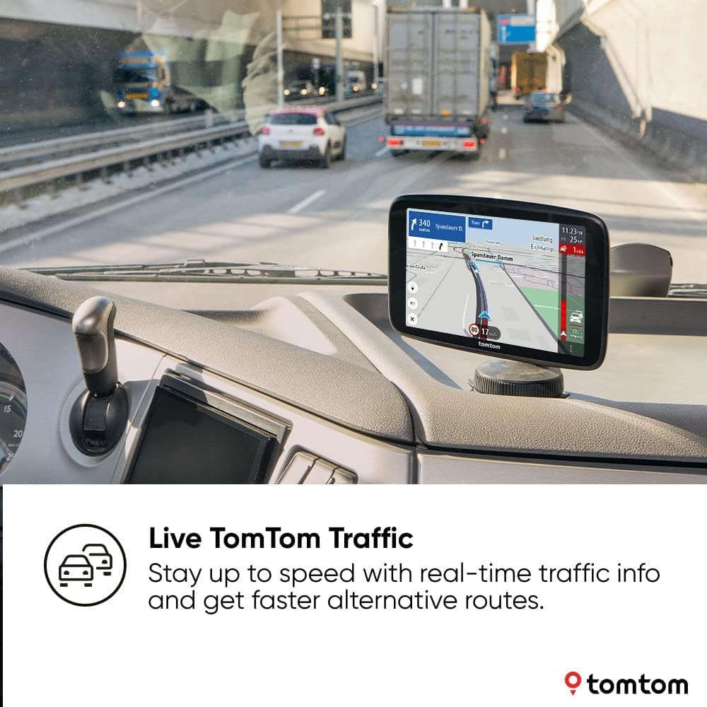 TomTom Truck Sat Nav GO Expert Plus Premium Pack (7 Inch HD Screen, Large Vehicle Routing and POIs, TomTom Traffic, World Maps, Live Restriction Warnings, Quick Updates Via WiFi, USB-C) - NEW SOFTWARE image 4
