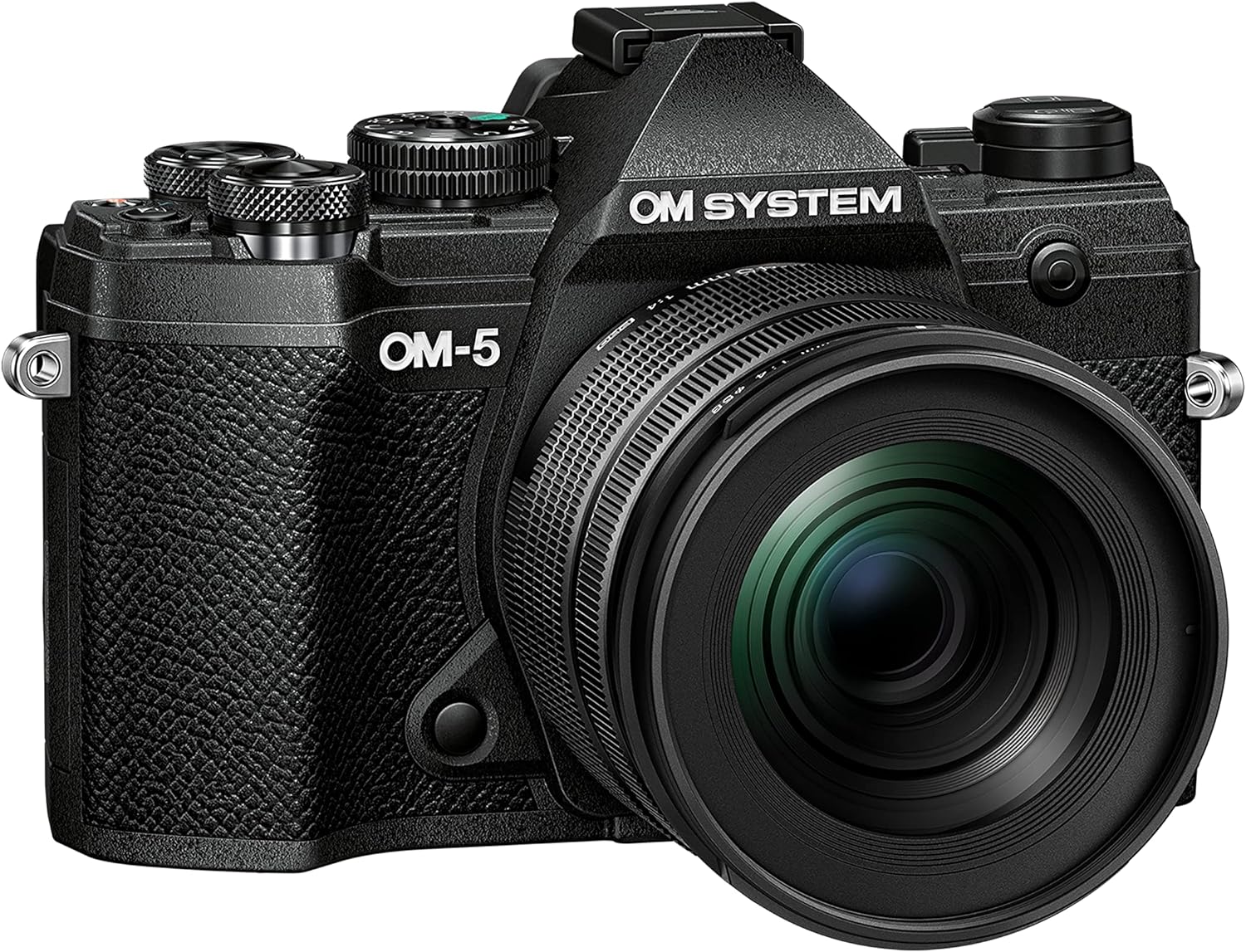 OM SYSTEM OM-5 Micro Four Thirds System Camera incl. lens M.Zuiko Digital ED 12-45mm PRO, 20 MP Live MOS Sensor, Improved 5-Axis Image Stabilisation, IP53, Handheld High Res Shot, Black/Black image 0