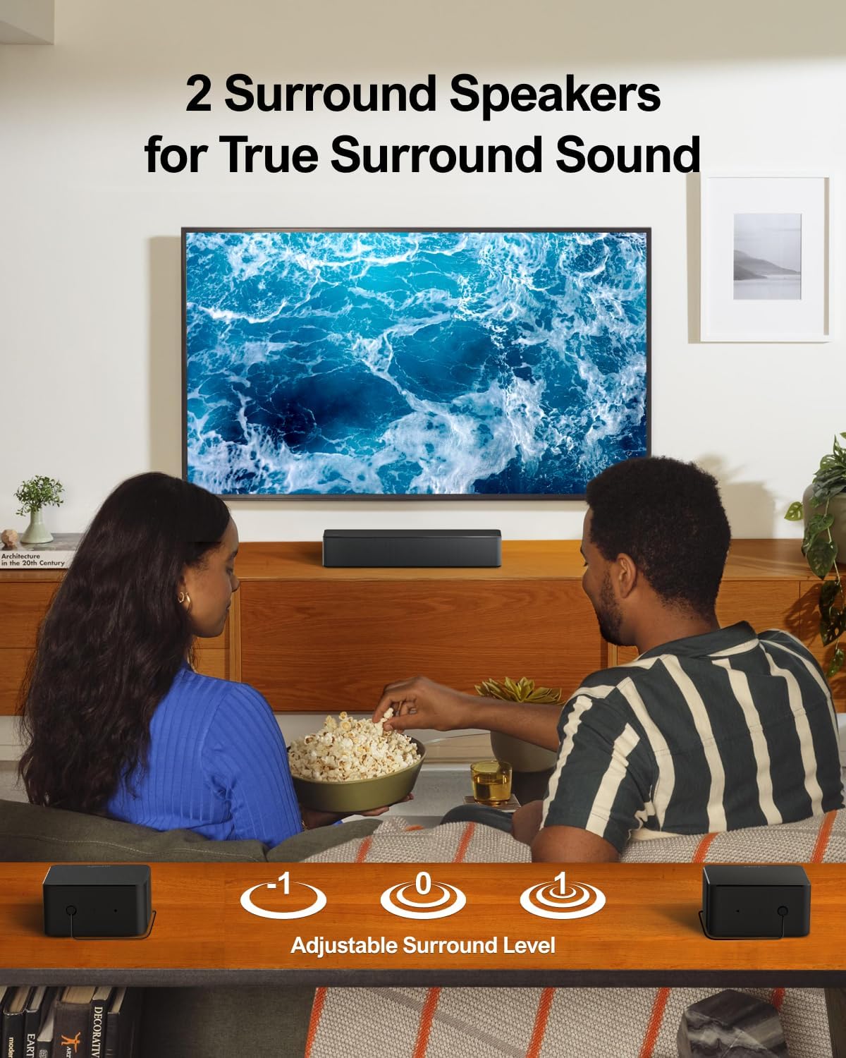 ULTIMEA 5.1 Soundbar with Dolby Atmos, 3D Surround Sound System Sound Bar for TV, TV Sound Bar with Wireless Subwoofer, Surround and Bass Adjustable Home Audio TV Speakers, Poseidon D60 Series image 2