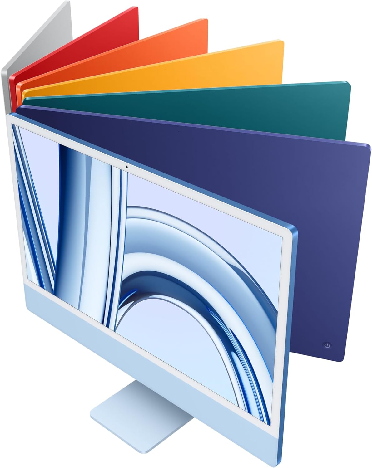Apple 2023 iMac all-in-one desktop computer with M3 chip: 8-core CPU, 10-core GPU, 24-inch 4.5K Retina display, 8GB unified memory, 256GB SSD storage, matching accessories. Works with iPhone; Blue image 4