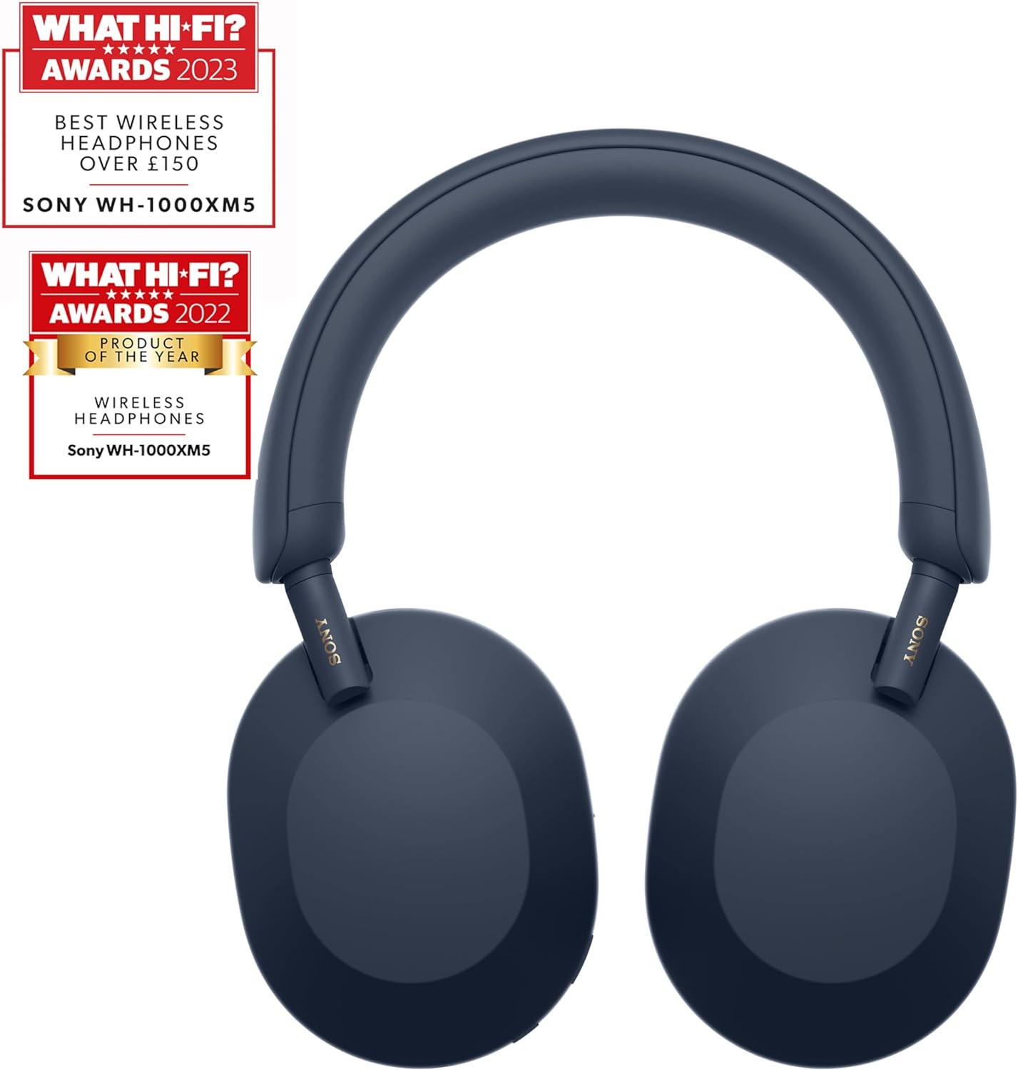Sony WH-1000XM5 Noise Cancelling Wireless Headphones - 30 hours battery life - Around-ear style - Optimised for Alexa and the Google Assistant - with built-in mic for phone calls - Midnight Blue image 1