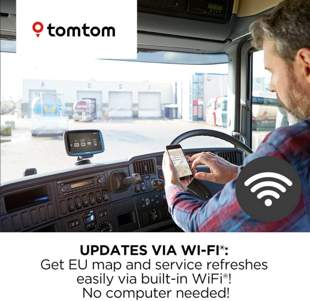 TomTom Truck Sat Nav GO Professional 620 with European Maps and Traffic Services (via Smartphone) Updates via WI-FI, Designed for Truck, Coach, Bus and Large Vehicles image 3