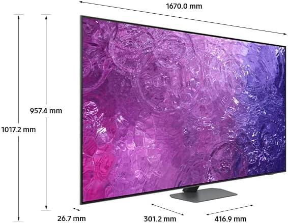 Samsung 75 Inch QN90C 4K Neo QLED HDR Smart TV (2023) - Quantum Matrix Technology & Alexa Built In, Dolby Atmos Object Tracking Sound Audio, Slim Design & Anti Reflection Screen, 100% Colour Volume image 1