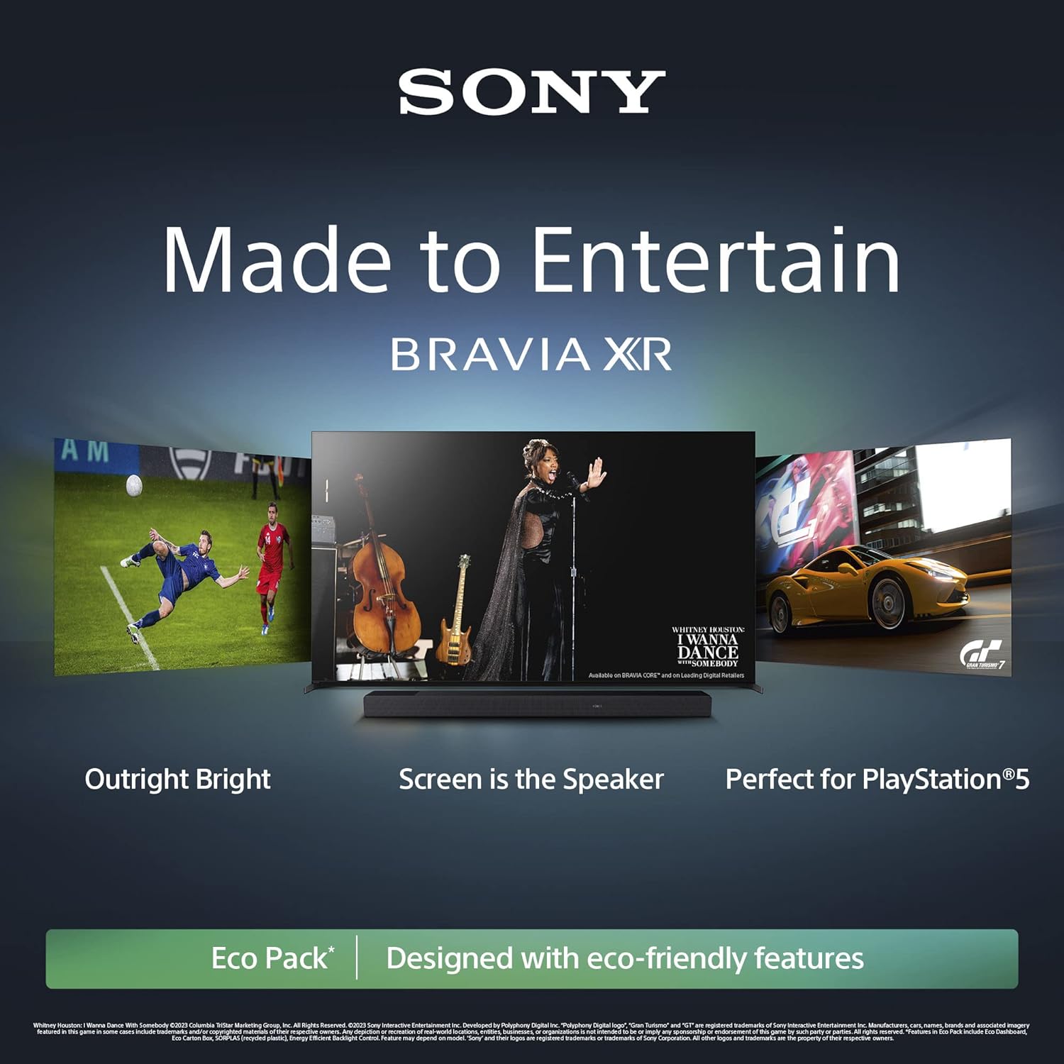 Sony BRAVIA XR, XR-77A80L, 77 Inch, OLED, Smart TV, 4K HDR, Google TV, ECO PACK, BRAVIA CORE, Perfect for PlayStation5, Metal Flush Surface Design, 5 Year Warranty image 1