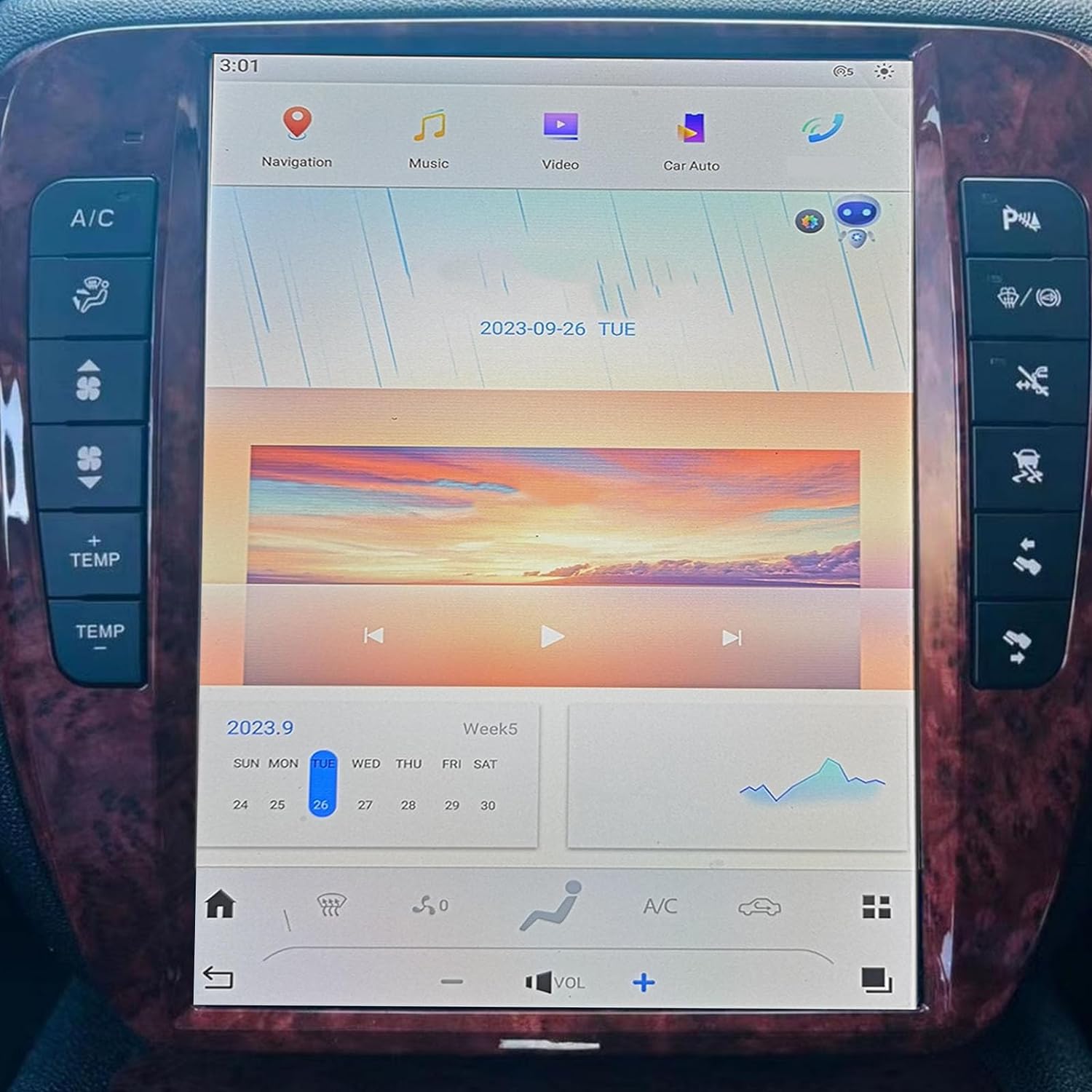 Car Touch Screen, Car GPS Navigation 12.1 Inch Touch Screen Octa Core for Wireless for 11 for Vehicle (8+128G) image 3