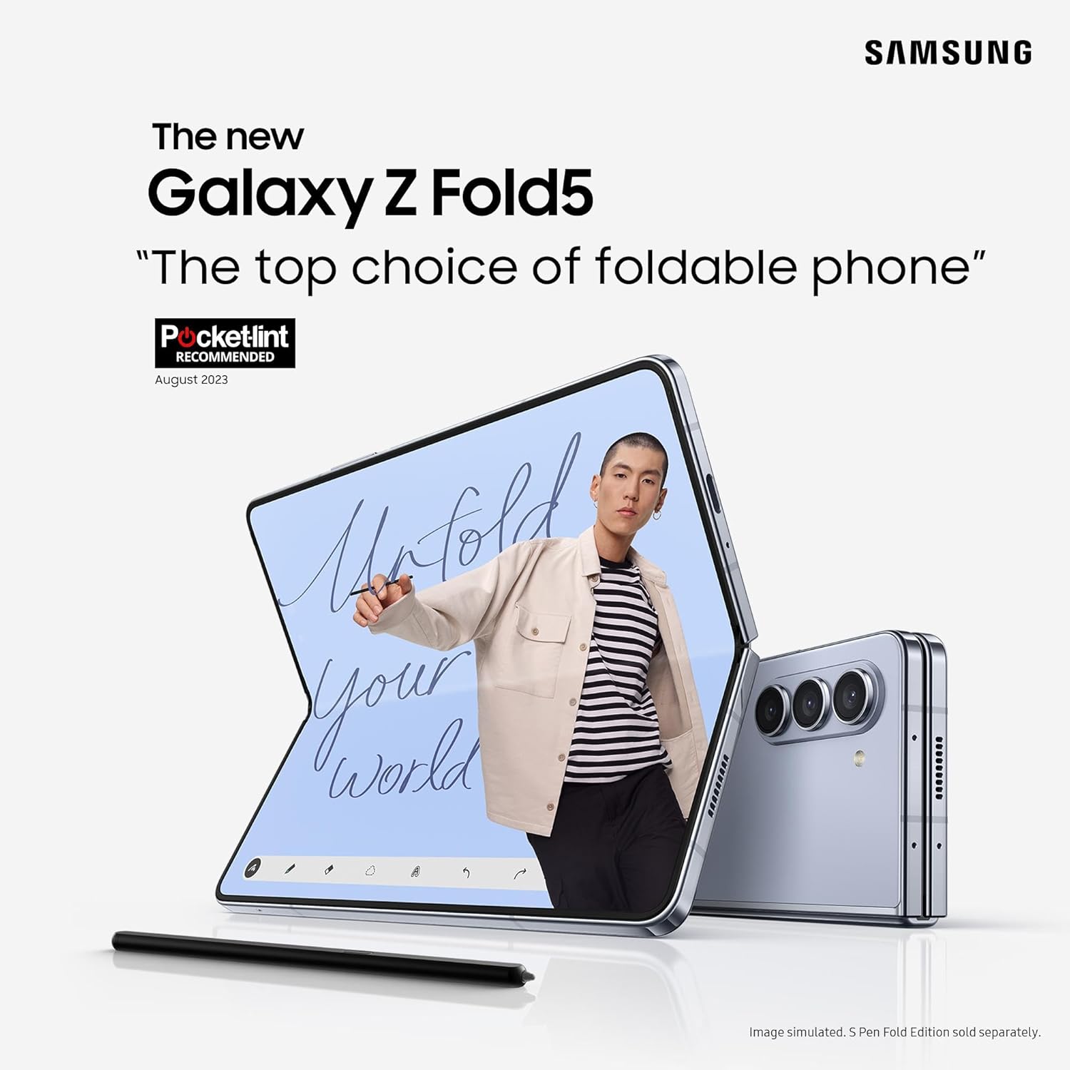 Samsung Galaxy Z Fold5, AI Android Smartphone, Unlocked Android Smartphone, 256GB Storage, Cream, 3 Year Manufacturer Extended Warranty (UK Version) image 1