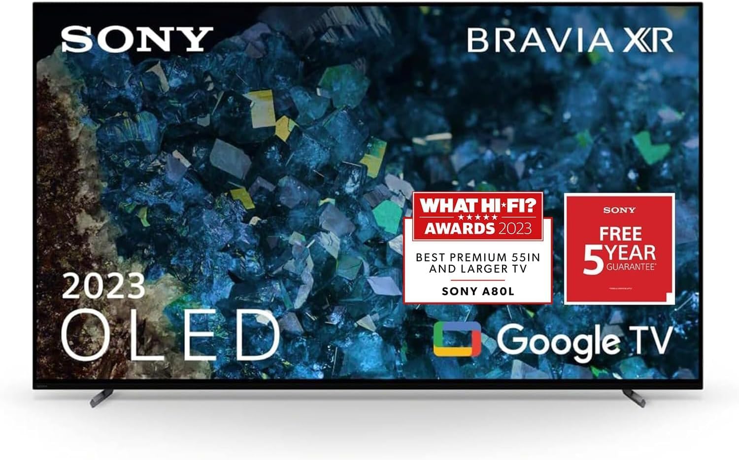 Sony BRAVIA XR, XR-77A80L, 77 Inch, OLED, Smart TV, 4K HDR, Google TV, ECO PACK, BRAVIA CORE, Perfect for PlayStation5, Metal Flush Surface Design, 5 Year Warranty image 0
