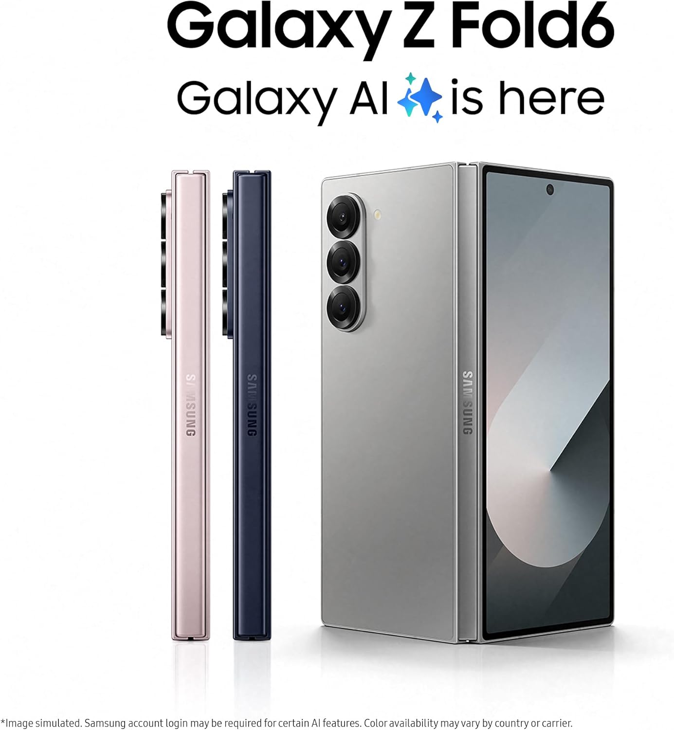 Samsung Galaxy Z Fold6 AI Smartphone, Unlocked Android Smartphone, 512GB Storage, Silver Shadow and Buds3, Wireless Earbuds, Grey (UK Version) image 1