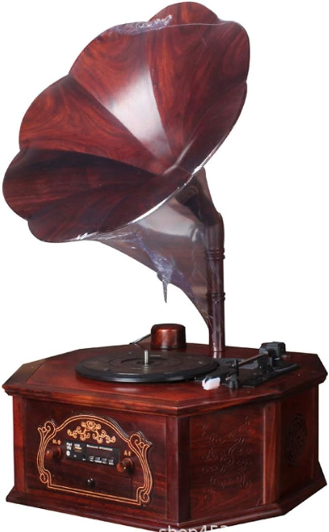 Old-fashionedrecord playerturntable Bluetooth USB record player with phone Subwoofer home furnishings Mahogany material, capable on Bluetooth/USB along with Corded Electric image 0