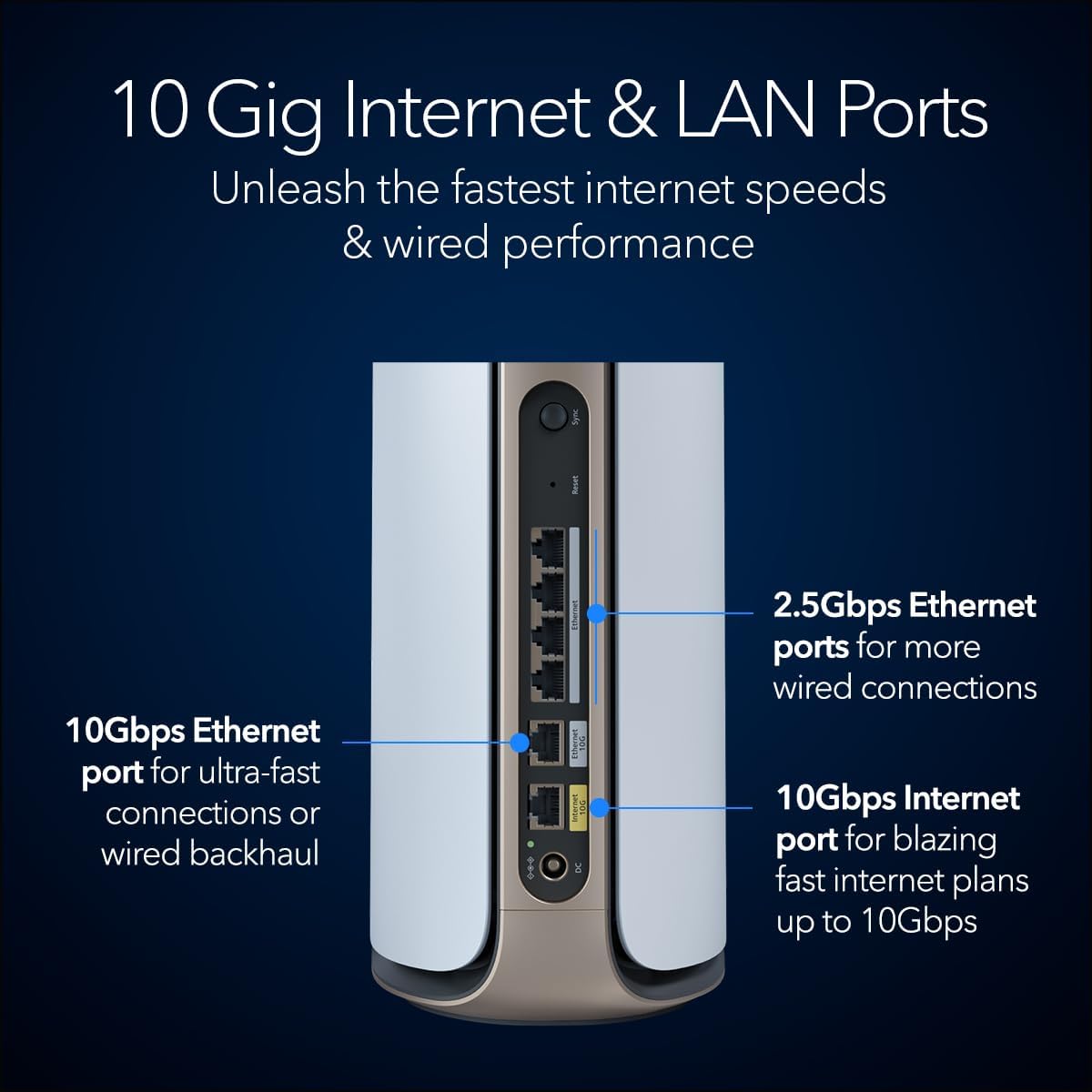 NETGEAR Orbi Quad-band WiFi 7 Mesh System (RBE973S), WiFi 7 Router Plus 2 Satellite Extenders , image 3