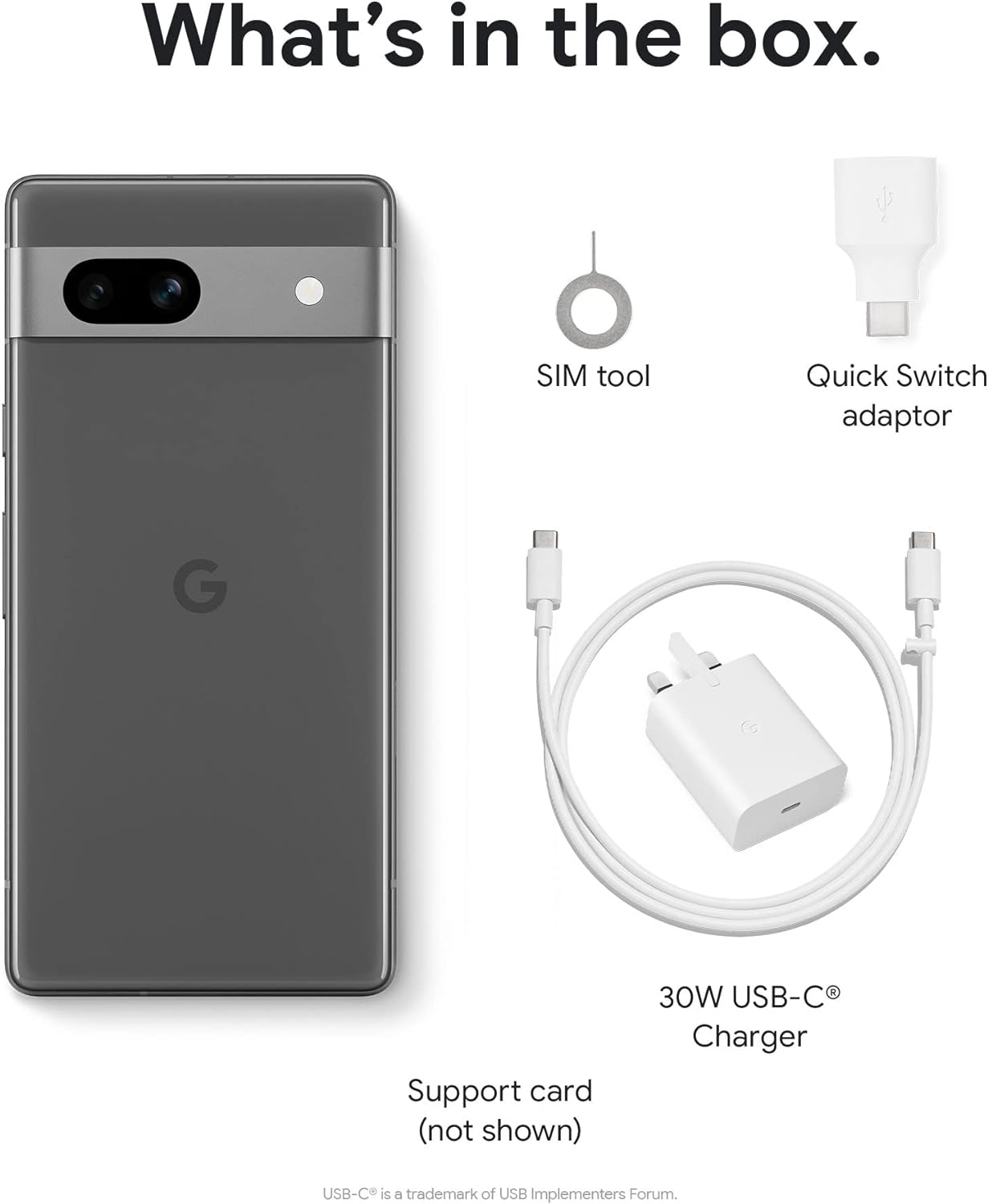 Google Pixel 7a and Pixel 30W Charger Bundle – Unlocked Android 5G Smartphone with Wide-Angle Lens and 24-Hour Battery - Charcoal (Amazon Exclusive) image 3