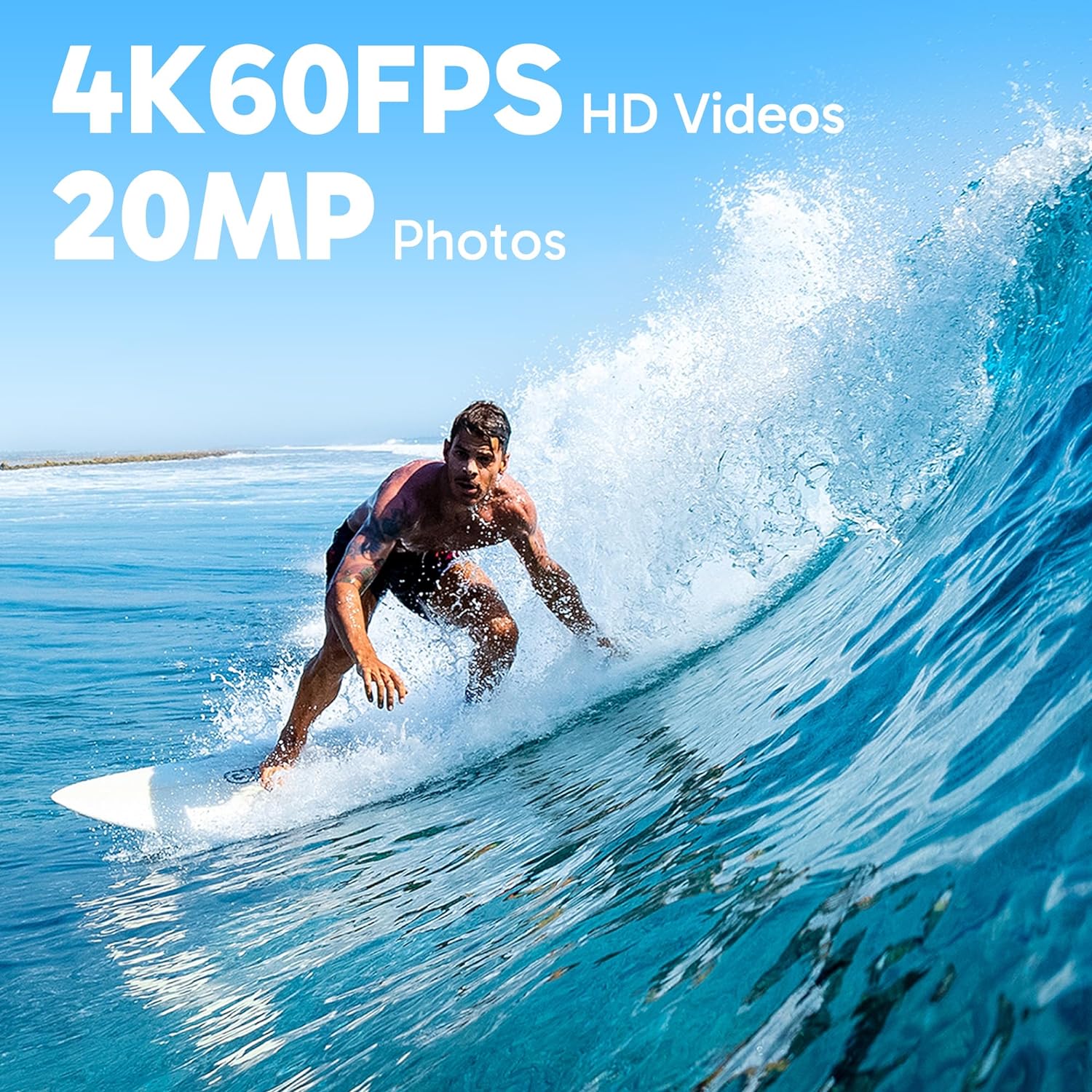 AKASO Brave 8 Lite Waterproof Action Camera - 4K60 Ultra HD Video, 20MP Photos, HDR, Dual Screen, SuperSmooth Stabilization, 8X Slow Motion, 4X ZOOM, Super Wide Angle, and Accessory Kits image 1