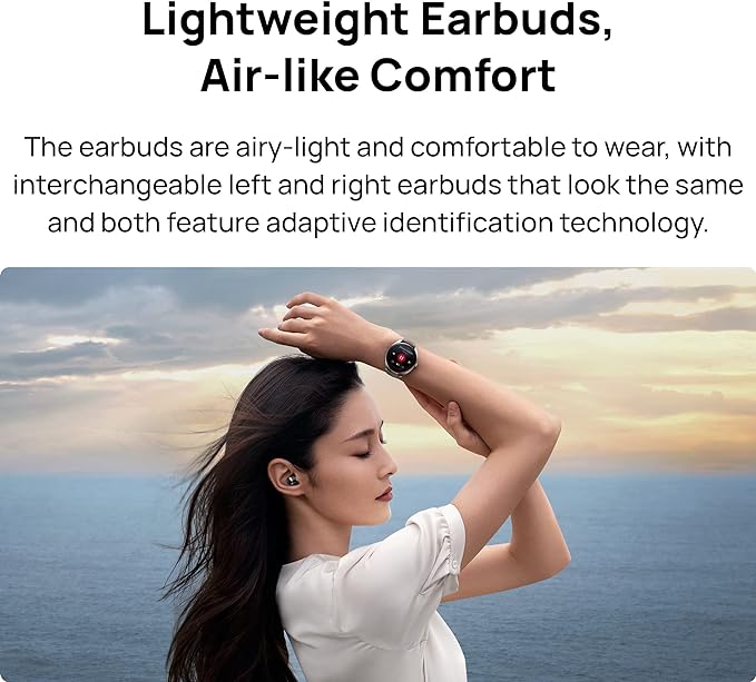 HUAWEI WATCH BUDS Smartwatch and Earbuds - 2 in 1 Watch with Wireless Earphones - Health and Fitness Tracker with Lightweight Buds with Noise Cancellation - Compatible with iOS and Android - Black image 3