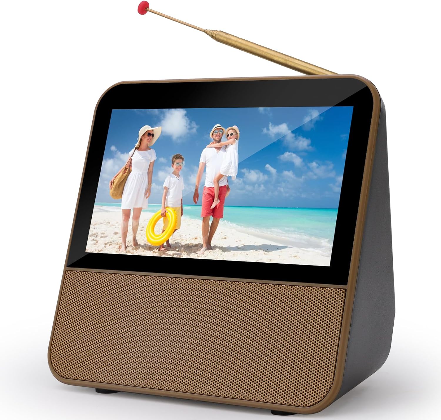 HassoKon Portable TV, 1080P HD 7 Inch, Digital DVB-T2 Receiver, DAB+, FM Radio, USB Multimedia Playback & 2600mAh Rechargeable Battery, Suitable for European Countries Caravan Camping Bedroom image 0