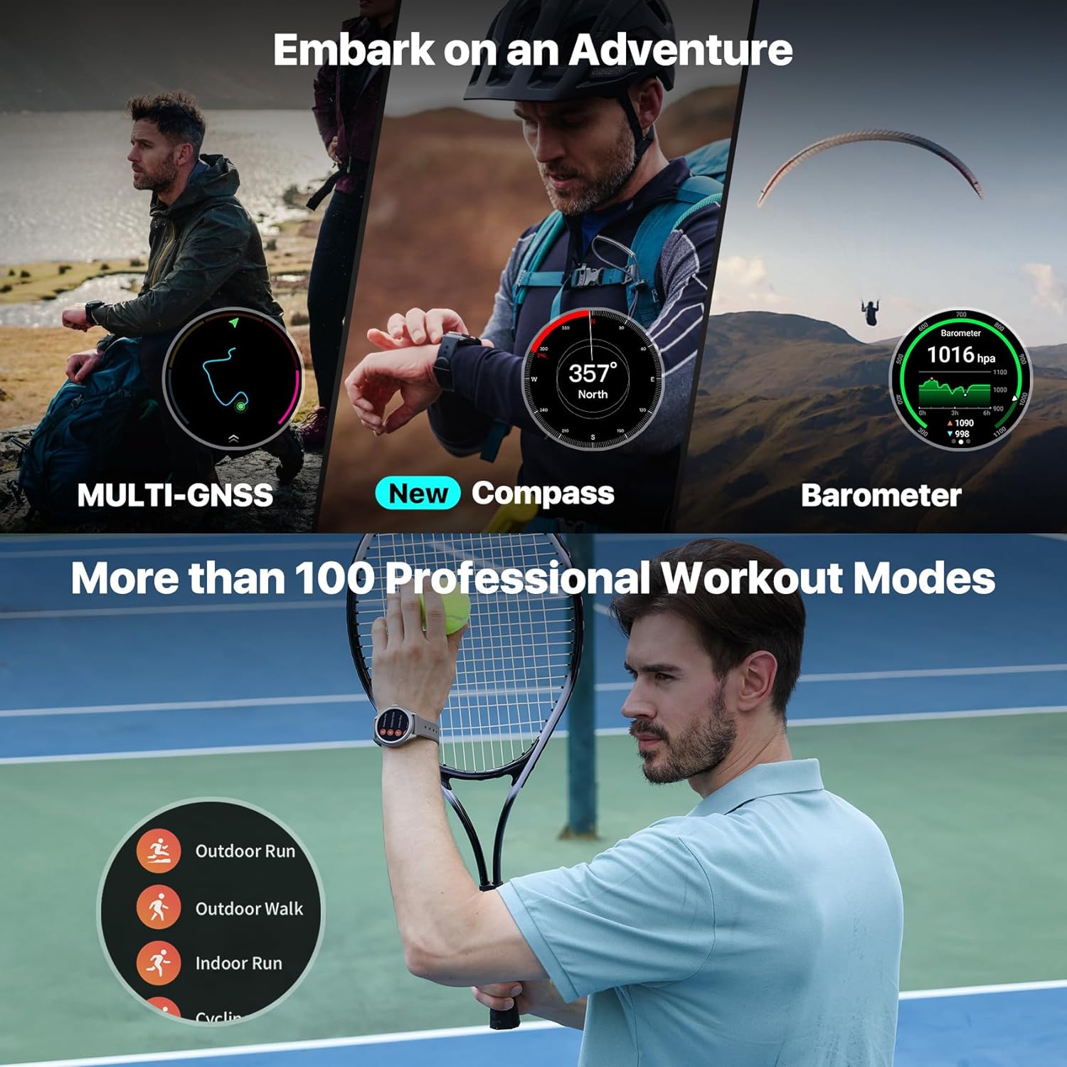 Ticwatch Pro 5 Android Smartwatch for Men Snapdragon W5+ Gen 1 Wear OS Smart Watch 80 Hrs Long Battery Life Health Fitness Tracking GPS 5ATM Water Resistance Compass NFC Android Only Compatible image 4