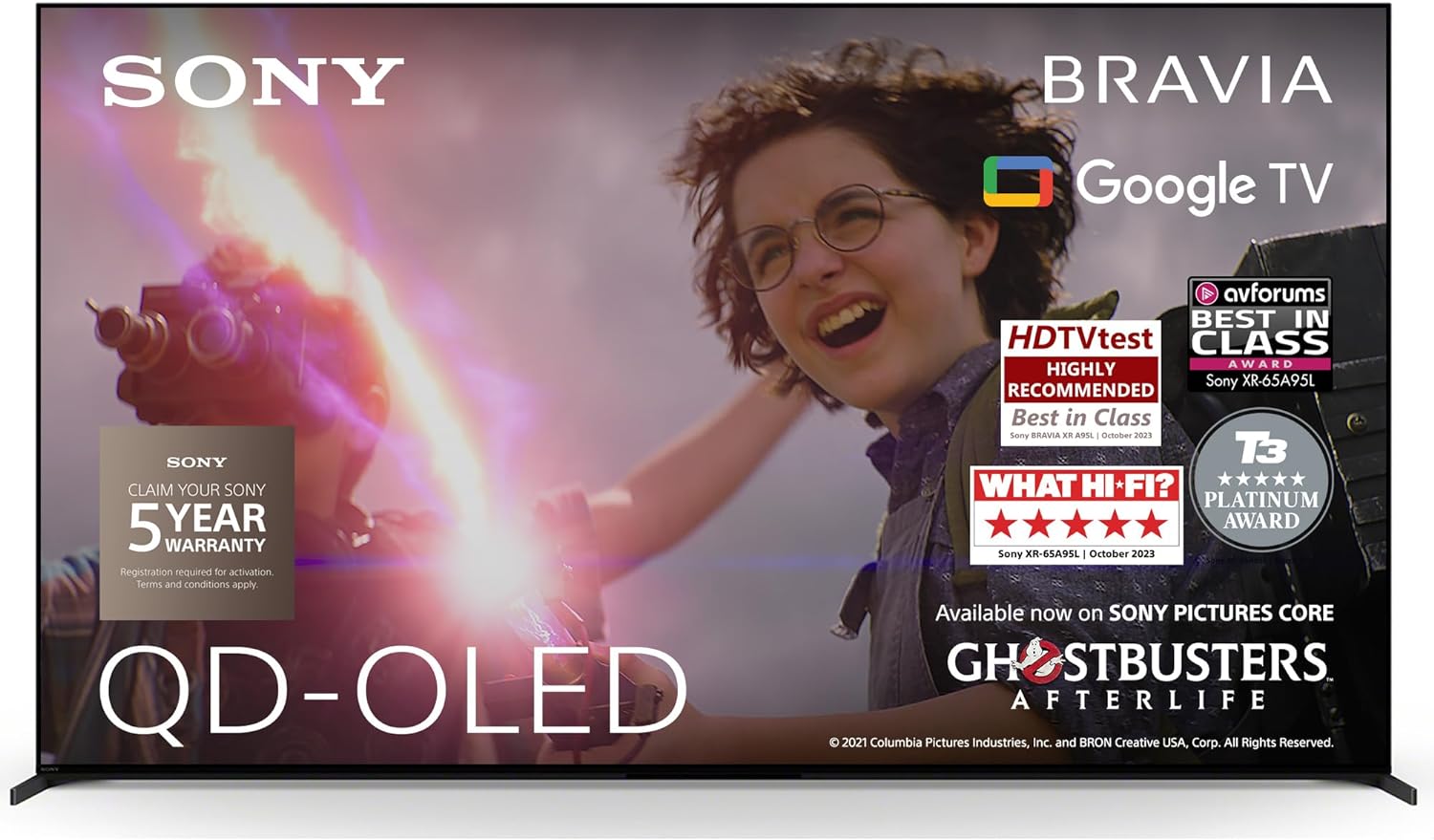 Sony BRAVIA XR, XR-77A95L, 77 Inch, QD-OLED, Smart TV, 4K HDR, Google TV, ECO PACK, BRAVIA CORE, Perfect for PlayStation5, Seamless Edge Design, 5 Year Warranty image 0