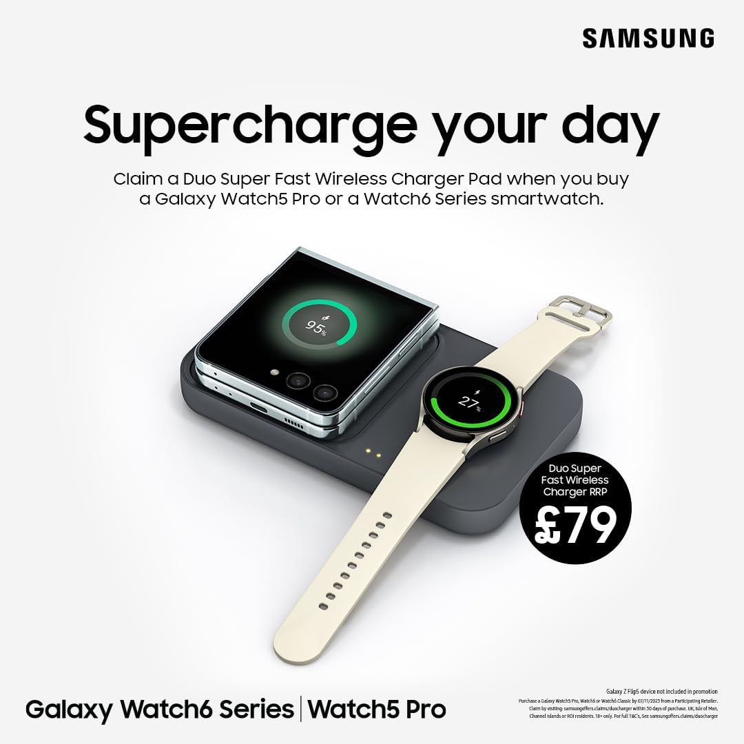 Samsung Galaxy Watch5 Pro 45mm Bluetooth Smart Watch, Black Titanium, 3 Year Extended Warranty (UK Version) image 1