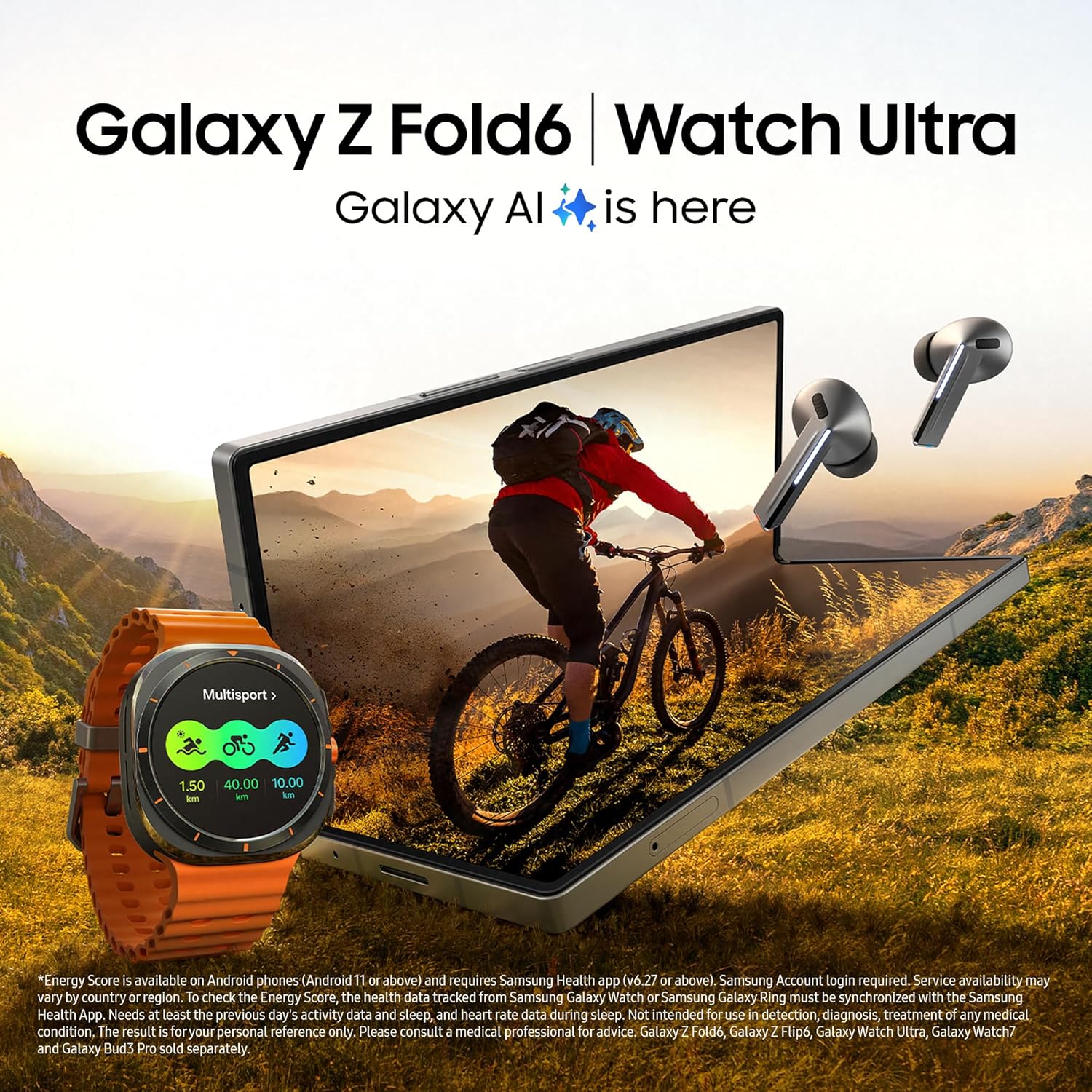 Samsung Galaxy Z Fold6 AI Smartphone, Unlocked Android Smartphone, 512GB Storage, Silver Shadow and Buds3, Wireless Earbuds, Grey (UK Version) image 6