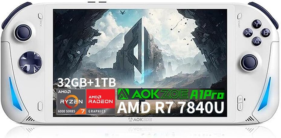AOKZOE A1 Pro [CPU AMD R7 7840U-32GB+1TB] 8 Inches PC Win 11 OS Mini Handheld Video Game console laptop tablet PC image 0