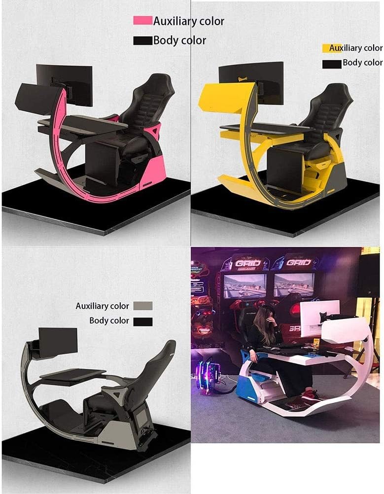 FLOWFX Video Game Chairs Gaming Chair Ergonomic Computer Cockpit Happy-Chair-Esports-Chair with Comfortable Neck And Lumbar Spine Tiresome (Color : Blue) lofty ambition image 1