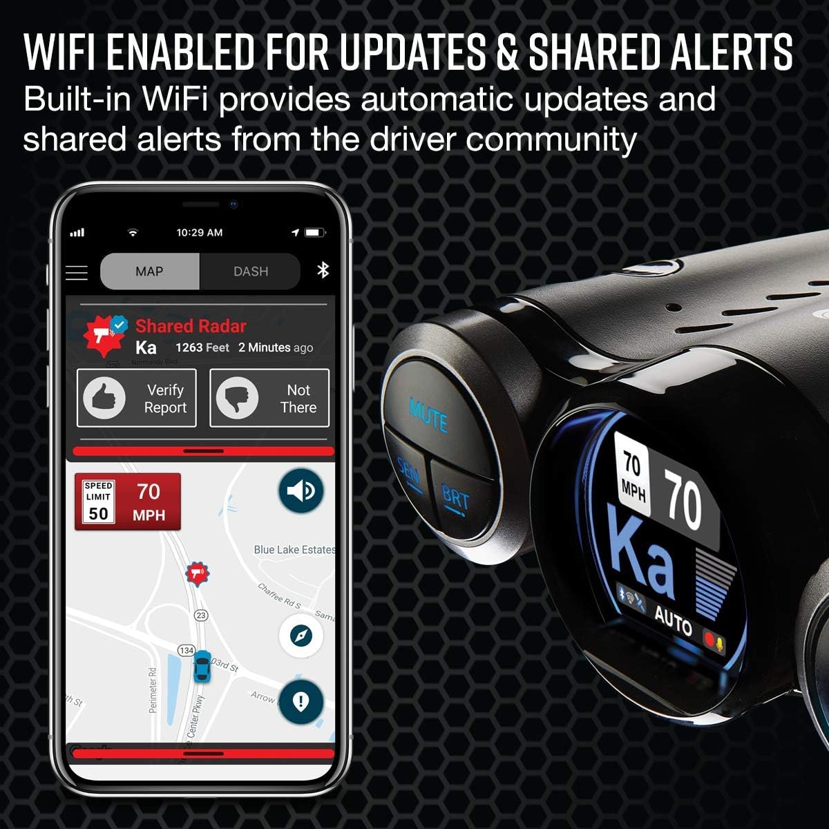Cobra Road Scout Dash Cam and Radar Detector, Left, WiFi, Bluetooth, iRadar Compatible, HD 1080P Dash Camera for Cars, Heavy Duty EZ Mag Mount, Connects with iRadar App image 4