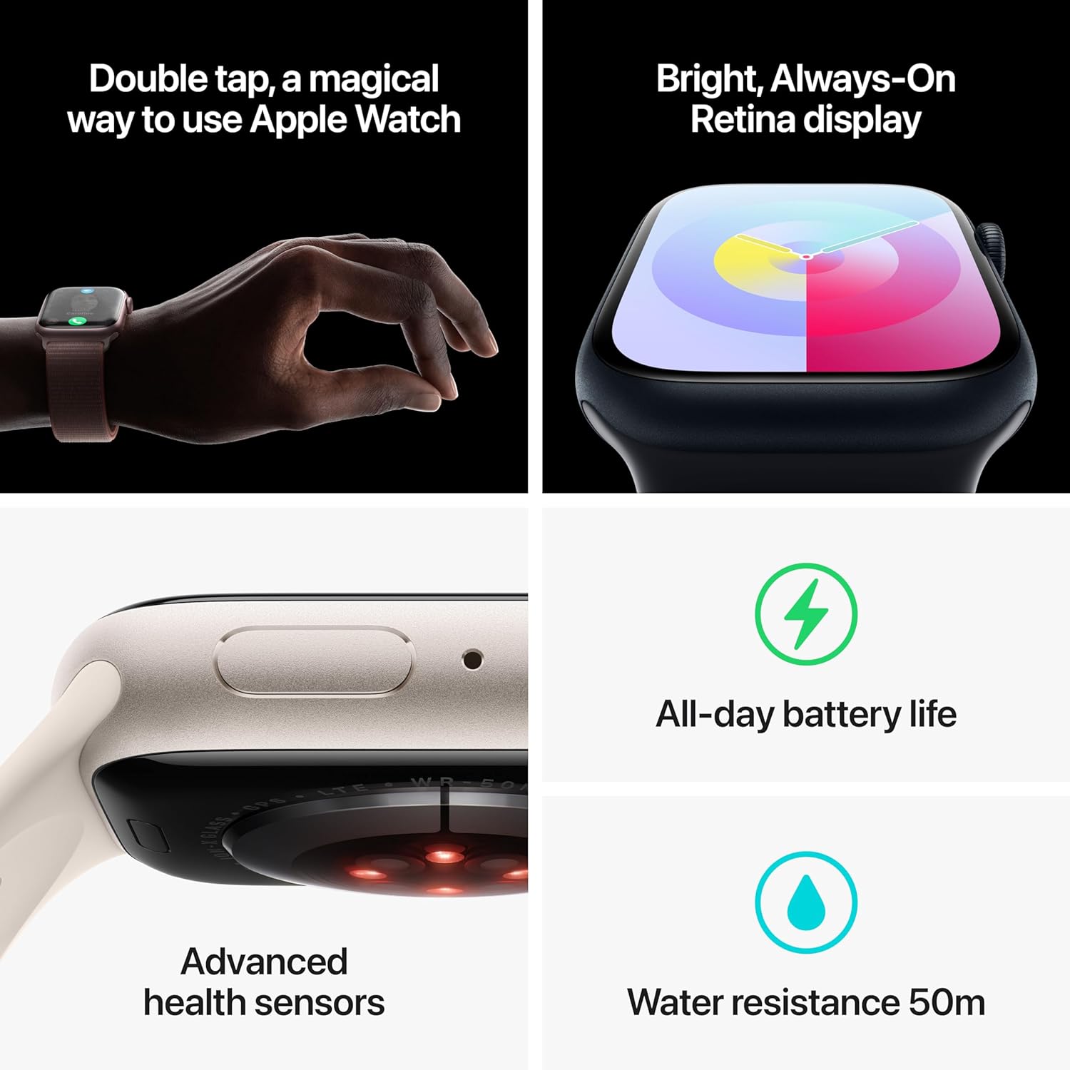 Apple Watch Series 9 [GPS + Cellular 45mm] Smartwatch with Graphite Stainless steel Case with Graphite Milanese Loop One Size. Fitness Tracker, Blood Oxygen & ECG Apps, Water Resistant image 4