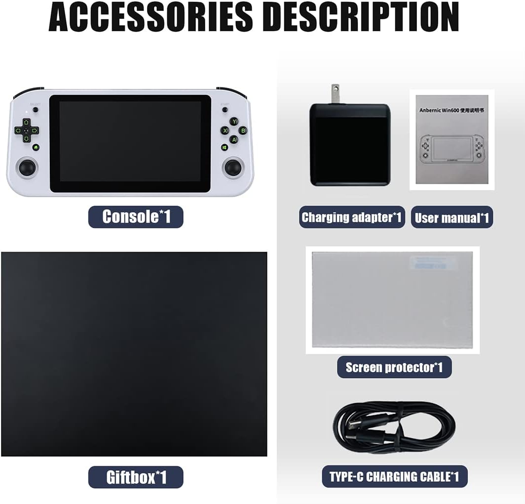 Handheld Game Console, 8G+256G TF Card Portable Retro Video Game Console, 5.94 Inch IPS Screen Retro Arcade Games Console Handheld image 2
