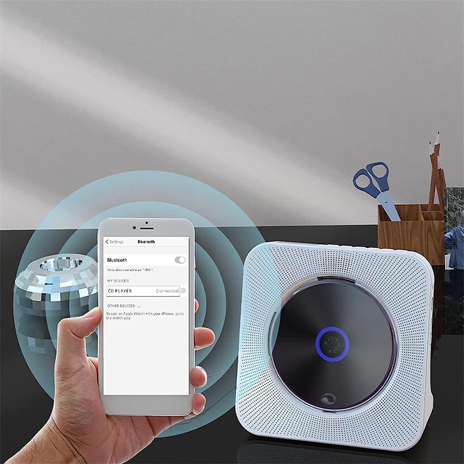 Portable CD Player,Desktop Stand CD Home Audio,Built-in HiFi Speakers and Remote Control,Timed Play Sleep Aid Master,Support CD, CDR, MP3-CD, Ideal for Gift and Home Decor plug-in version image 2