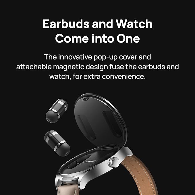 HUAWEI WATCH BUDS Smartwatch and Earbuds - 2 in 1 Watch with Wireless Earphones - Health and Fitness Tracker with Lightweight Buds with Noise Cancellation - Compatible with iOS and Android - Black image 1
