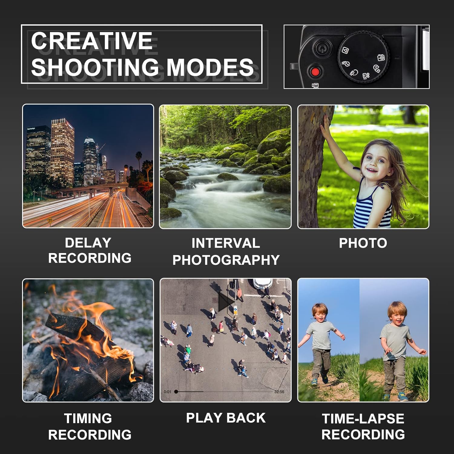 G-Anica 4K Digital Cameras for Photography，48MP/60FPS Video Camera for Vlogging, WiFi & App Control Vlogging Camera for YouTube, Small Camera with 32GB TF Card.Wide-Angle & Macro Lens image 4
